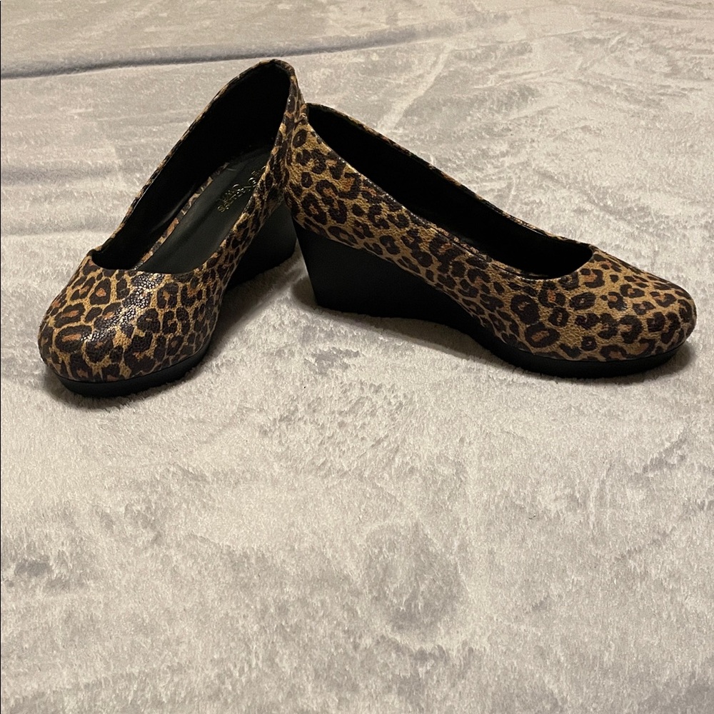 Leopard Print Wedge Shoes